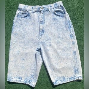 VTG 80’s Acid Wash High Waisted Denim Jean Shorts Jorts Women’s SZ 27” Waist